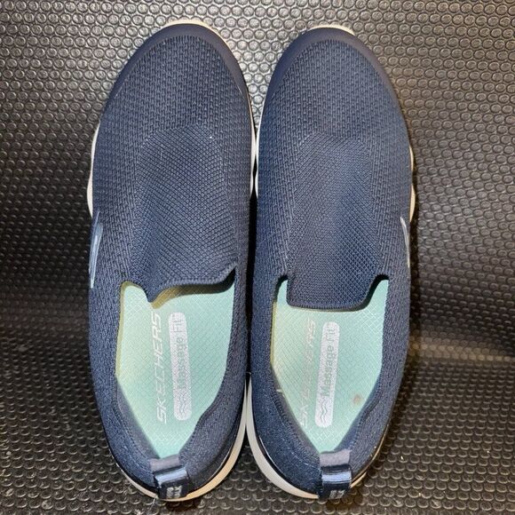 Skechers Go Walk Massage Fit Navy Blue Slip On Walking Shoes Womens Size 9.5 - Picture 6 of 8